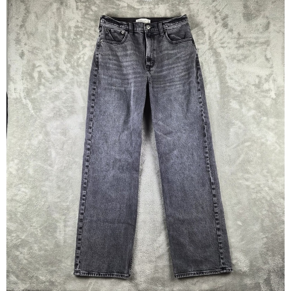 Abercrombie & Fitch Jeans Womens 28 6R (fits 28x30) Black 90s Straight High Rise